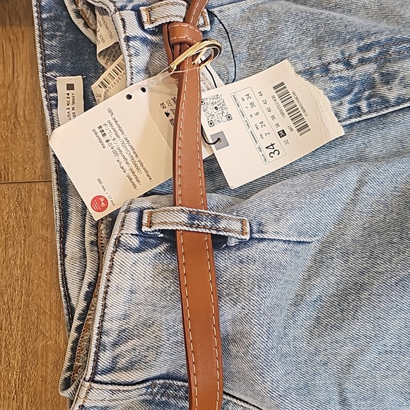 Zara NWT cropped high rise jeans sz 2 New - Picture 7 of 9
